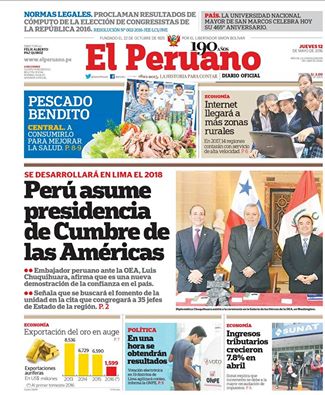 Perú asume presidencia de Cumbre de las Américas